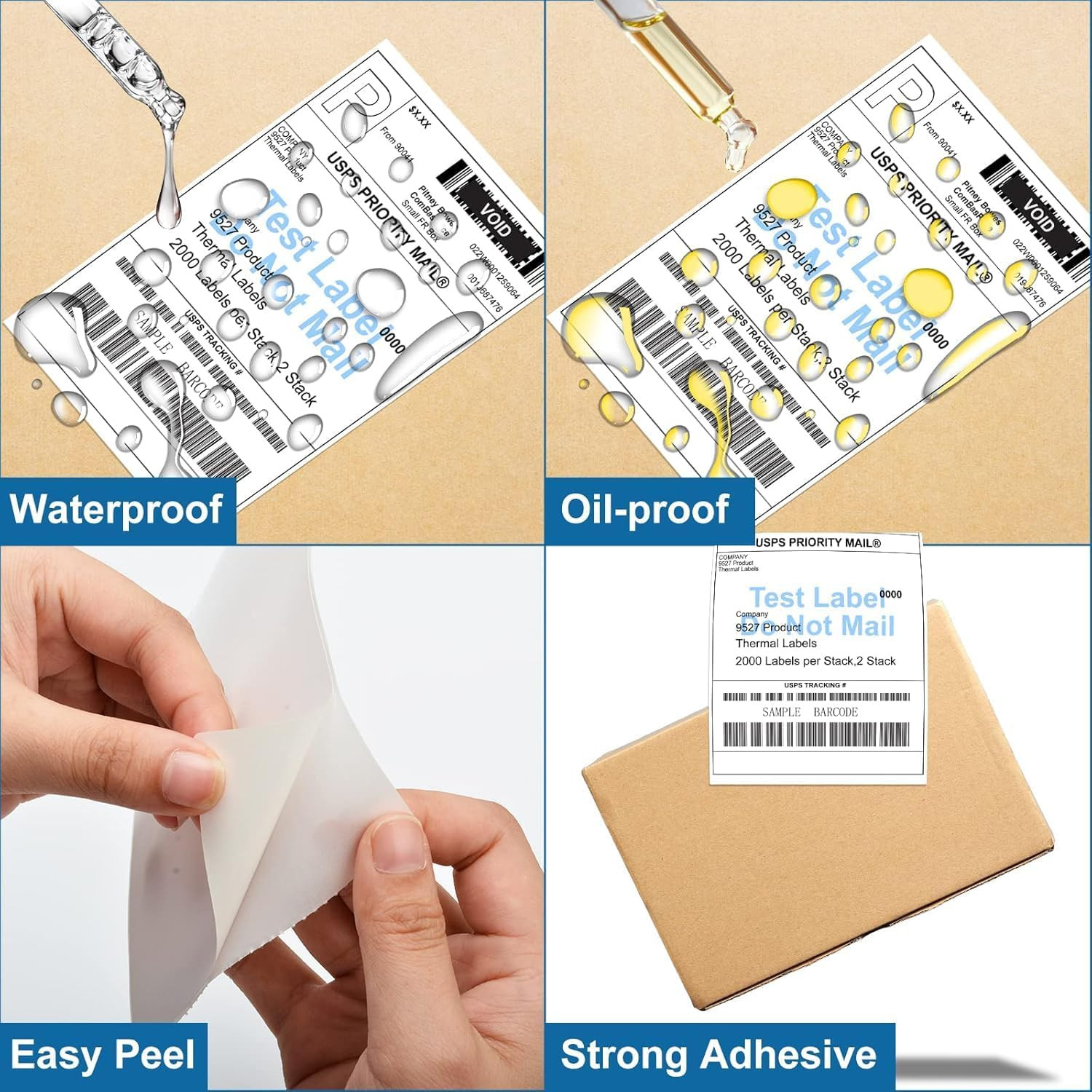 4 X 6 Thermal Labels – Pack of 100 Fanfold Labels for Direct Thermal Printer, Wh