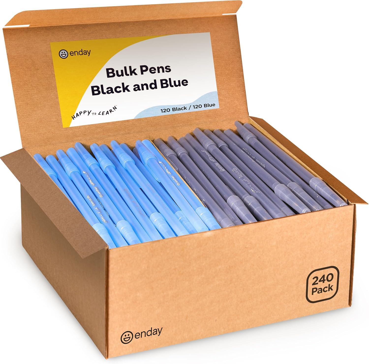 Ballpoint Pens Bulk Blue and Black Pens (240 Pack) 120 Black & 120 Blue – Med…