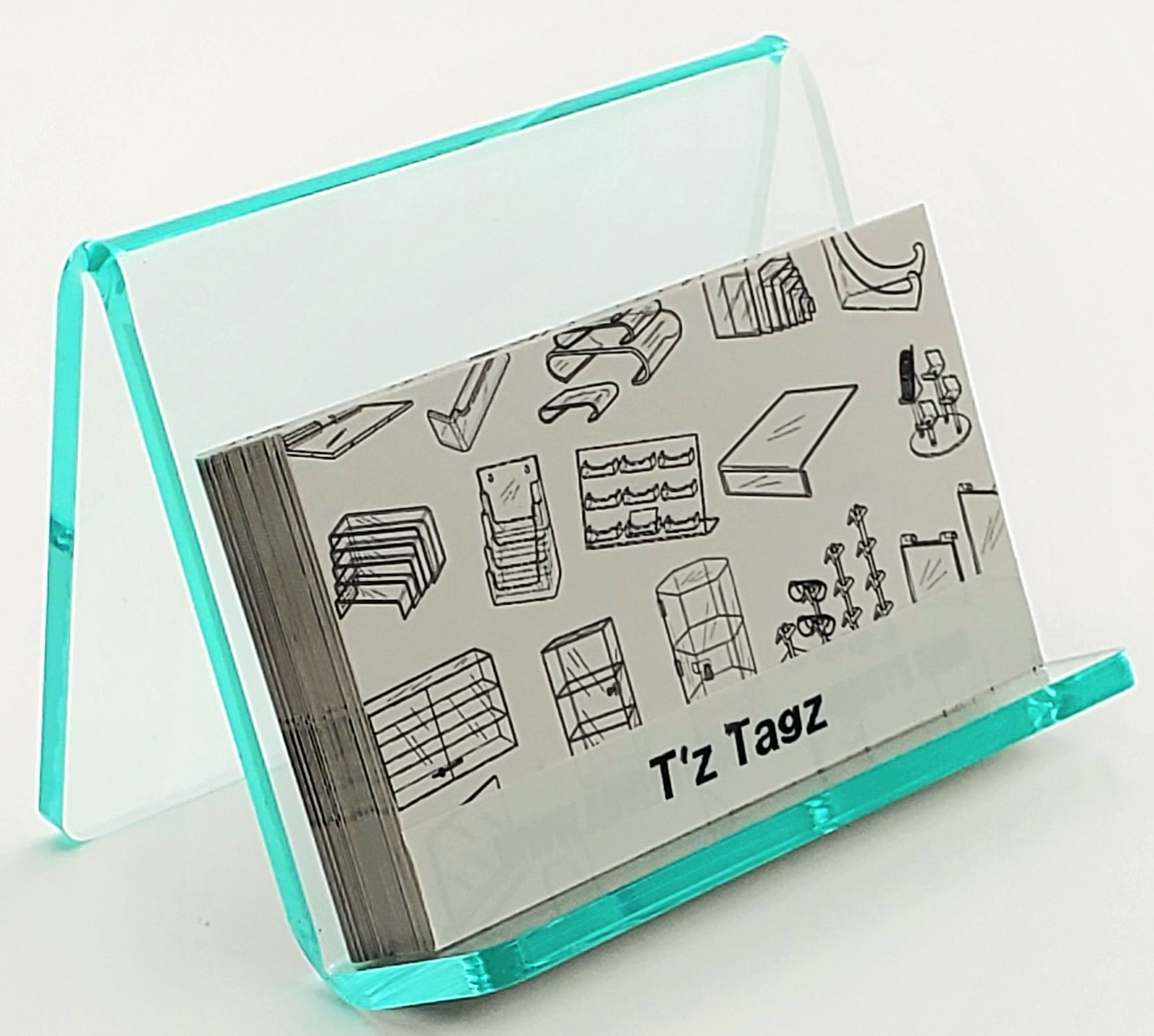 T’z Tagz Brand New Green Old Time Glass Acrylic Plastic Display Stand Easel 2pk