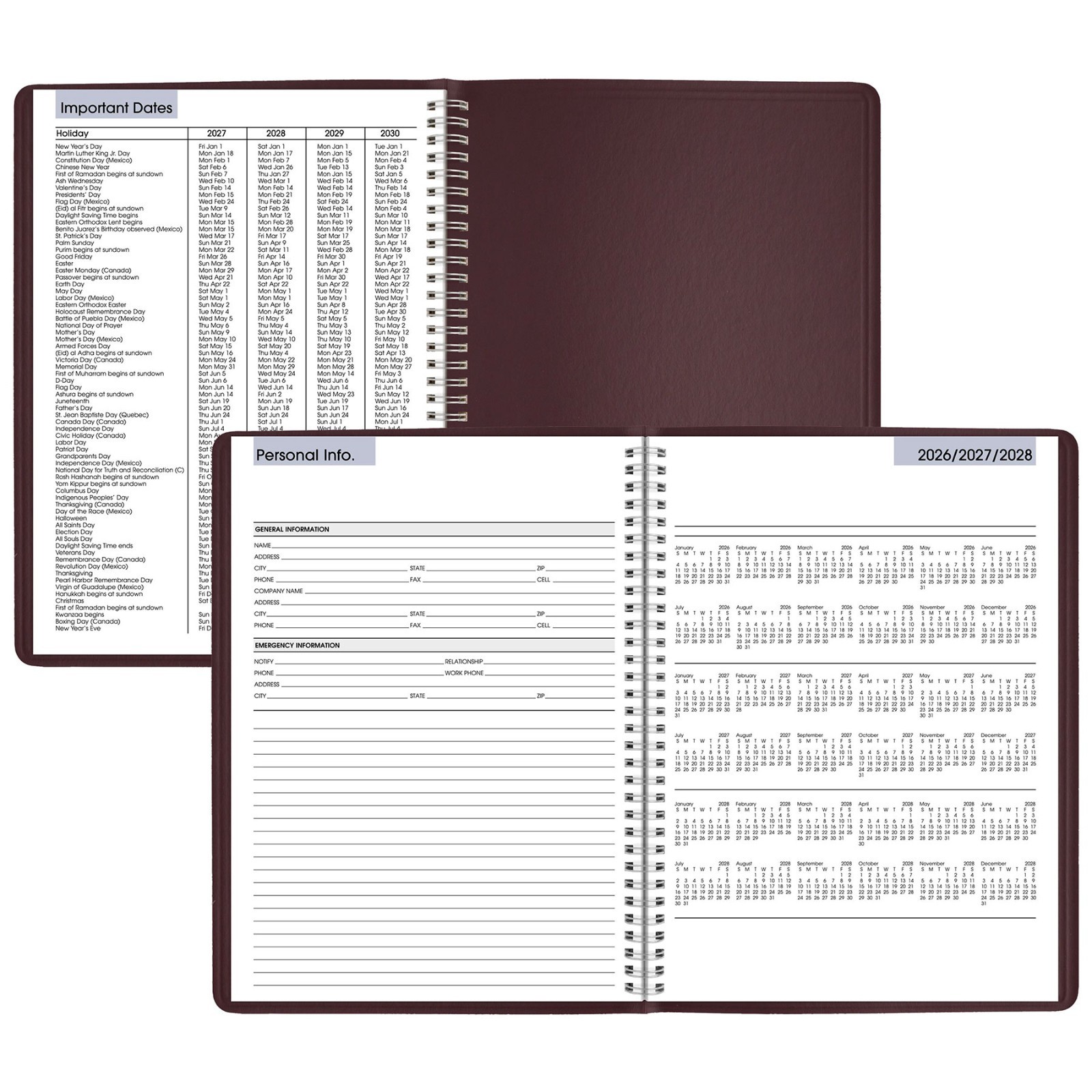 2026 At-A-Glance DayMinder G520-14 Weekly Appointment Book, 8 x 11″, Burgundy