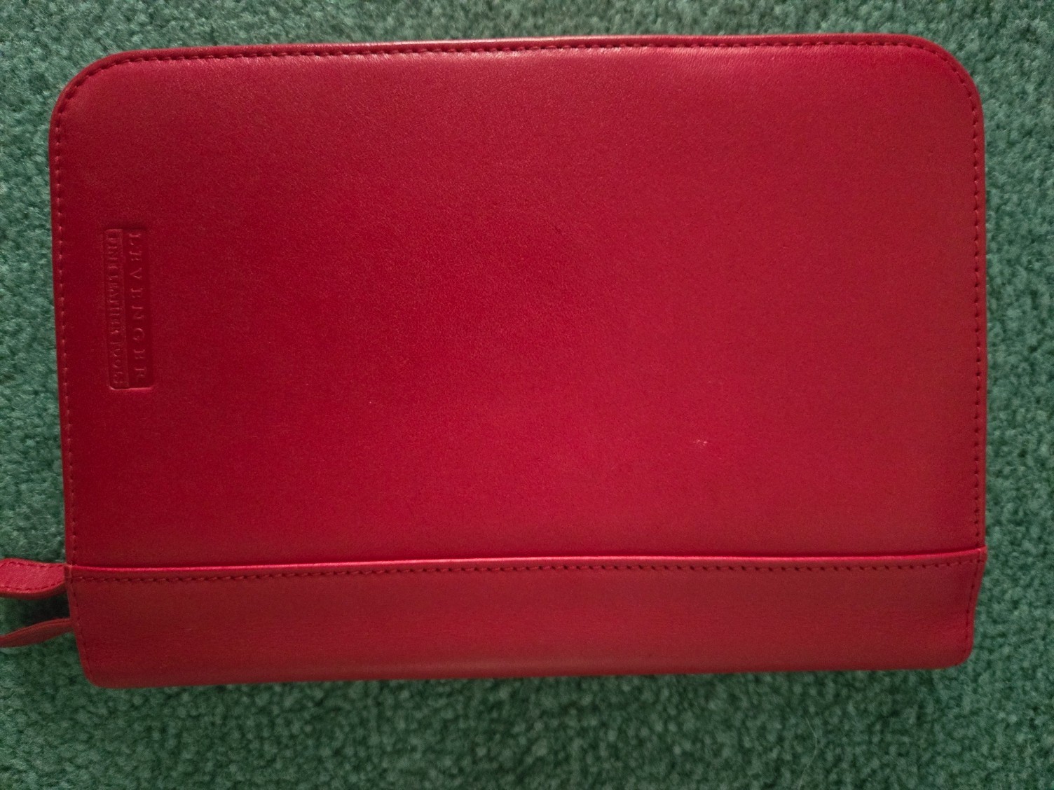 SET Levenger red leather agenda/notebook compact size + 350 circa refill paper