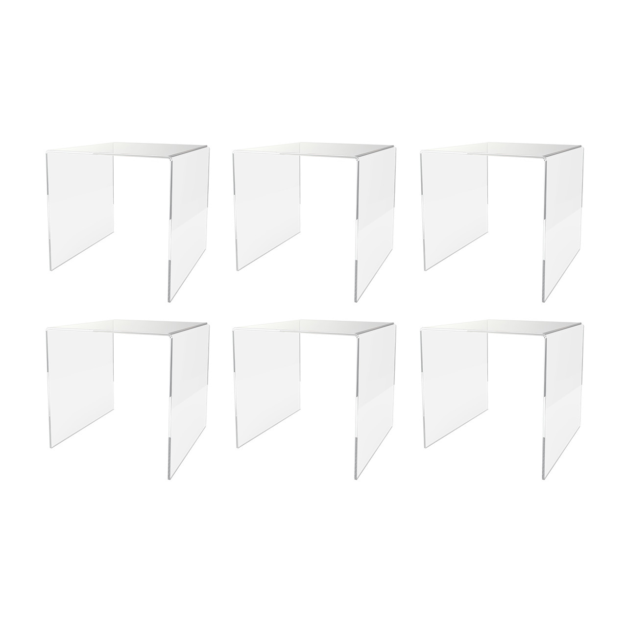 7″ Square Riser Display Stand Product Showcase Acrylic Pedestal Qty 6