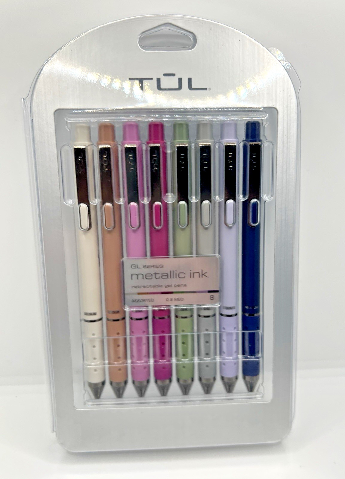 TUL Gel Pens 0.8mm Assorted Barrel Colors Assorted Shimmer Metallic Ink 8pk NEW