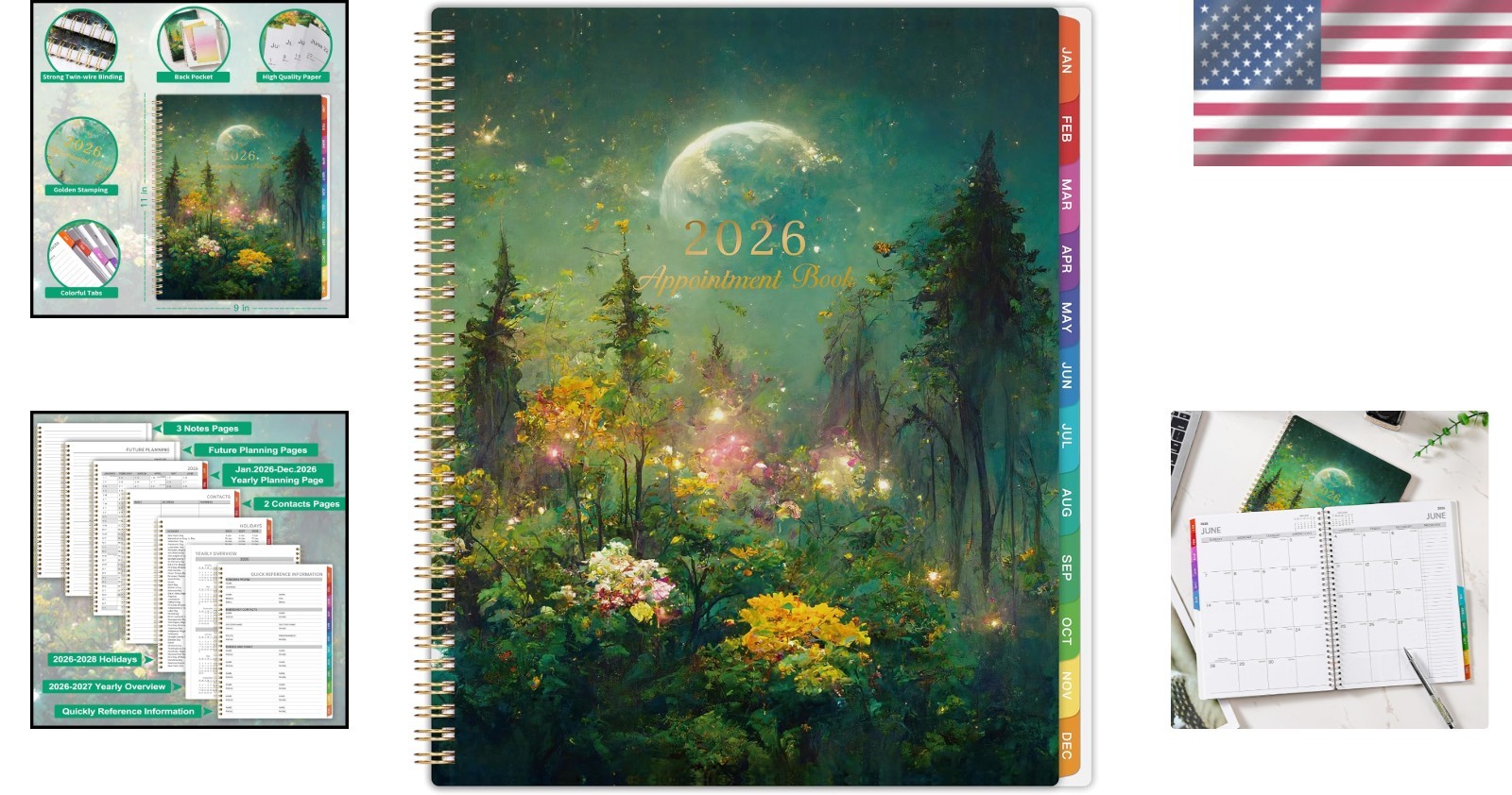 Appointment Planner 2026 from Jan. 2026 – Dec. 2026 9″ x 11″, Daily/Hourly Plann