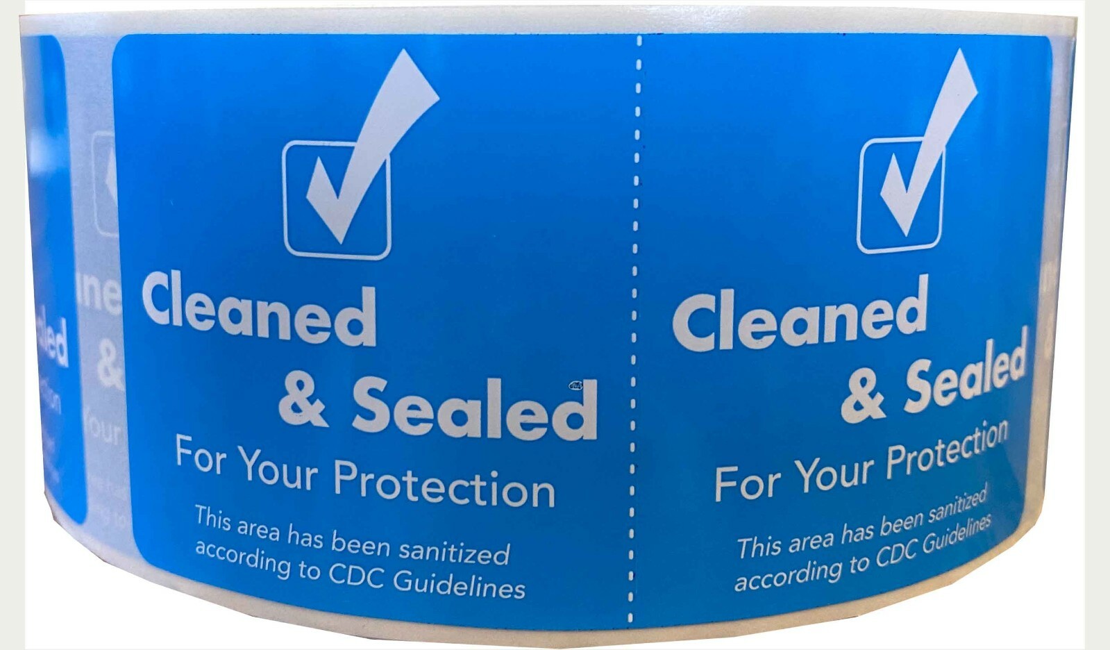 Cleaned & Sealed Tamper Seal Blue Safety Labels | 2 x 4″ inch – 500 Pack
