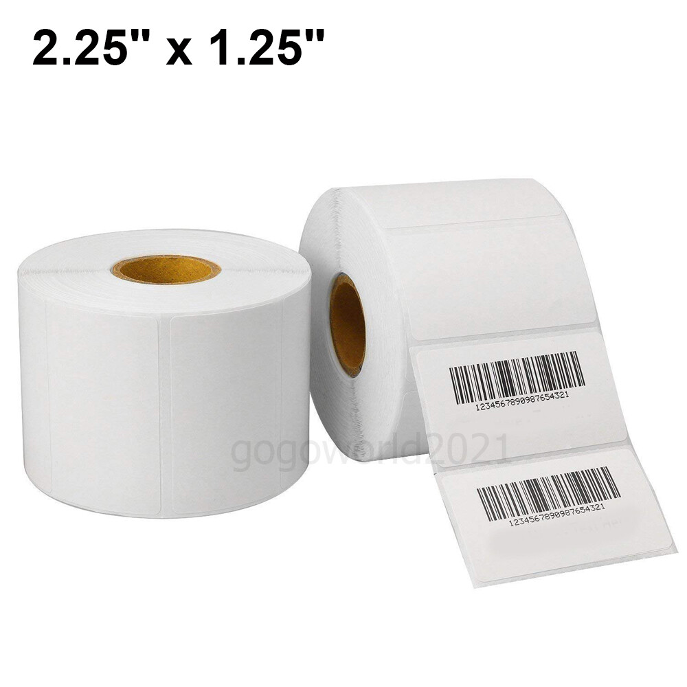 2.25″x1.25″ Direct Thermal Labels for UPC Barcodes Zebra Printer -1000 Per Roll