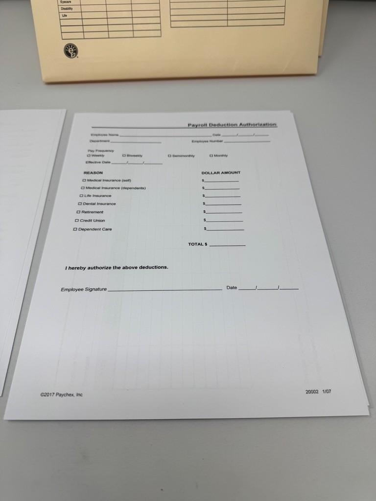 Confidential Employee Personnel File Jacket Folder New Paperwork Sheets (Qty 12)