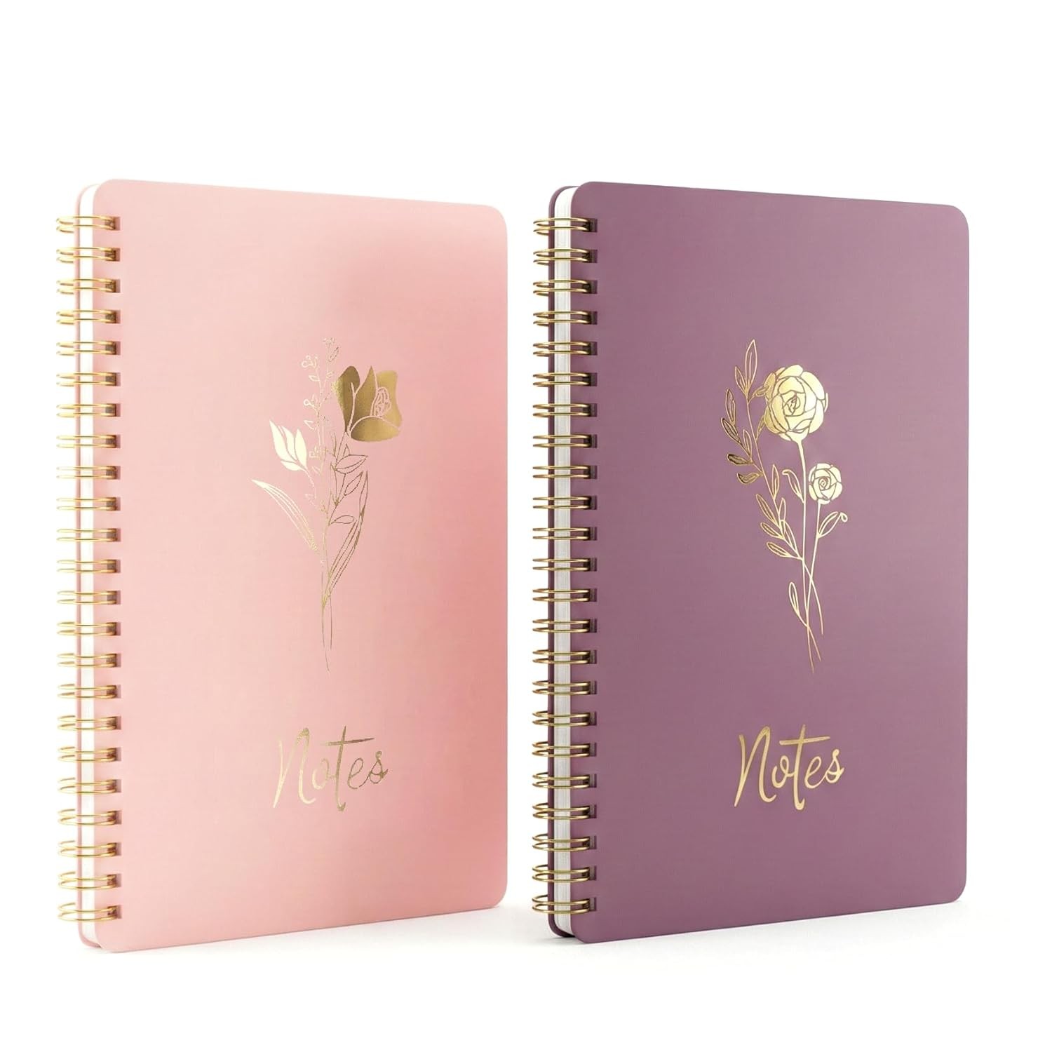 Bible Journal for Women 2 Pack Pink Purple A5 Spiral Notebook Prayer Study