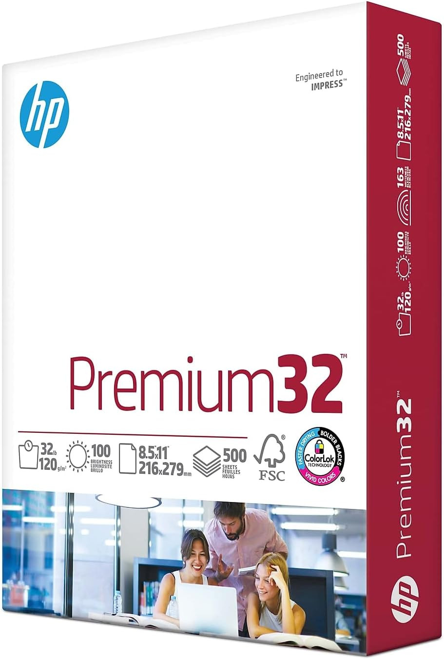 HP Paper Printer | 8.5 X 11 Paper | Premium 32 Lb | 1 Ream – 500 Sheets | 100 Br