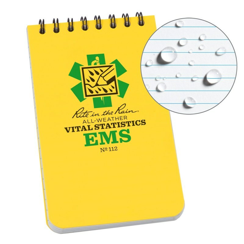 Rite In The Rain Vital EMS Stats 3X5 Yellow Polydura Cover Spiral Bound Notebook