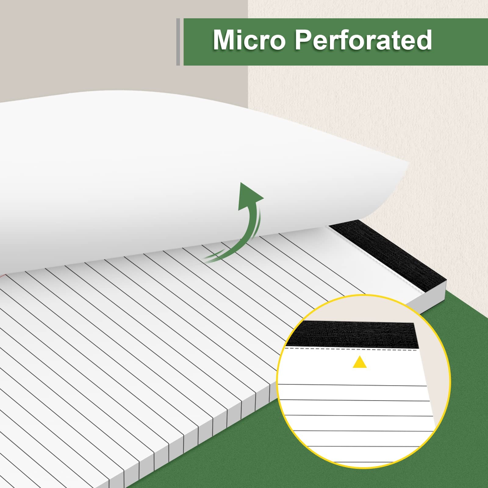 3 Pack Note Pads 5 x 8 Inch, Small Notepad, College Ruled Legal Pads, White Line