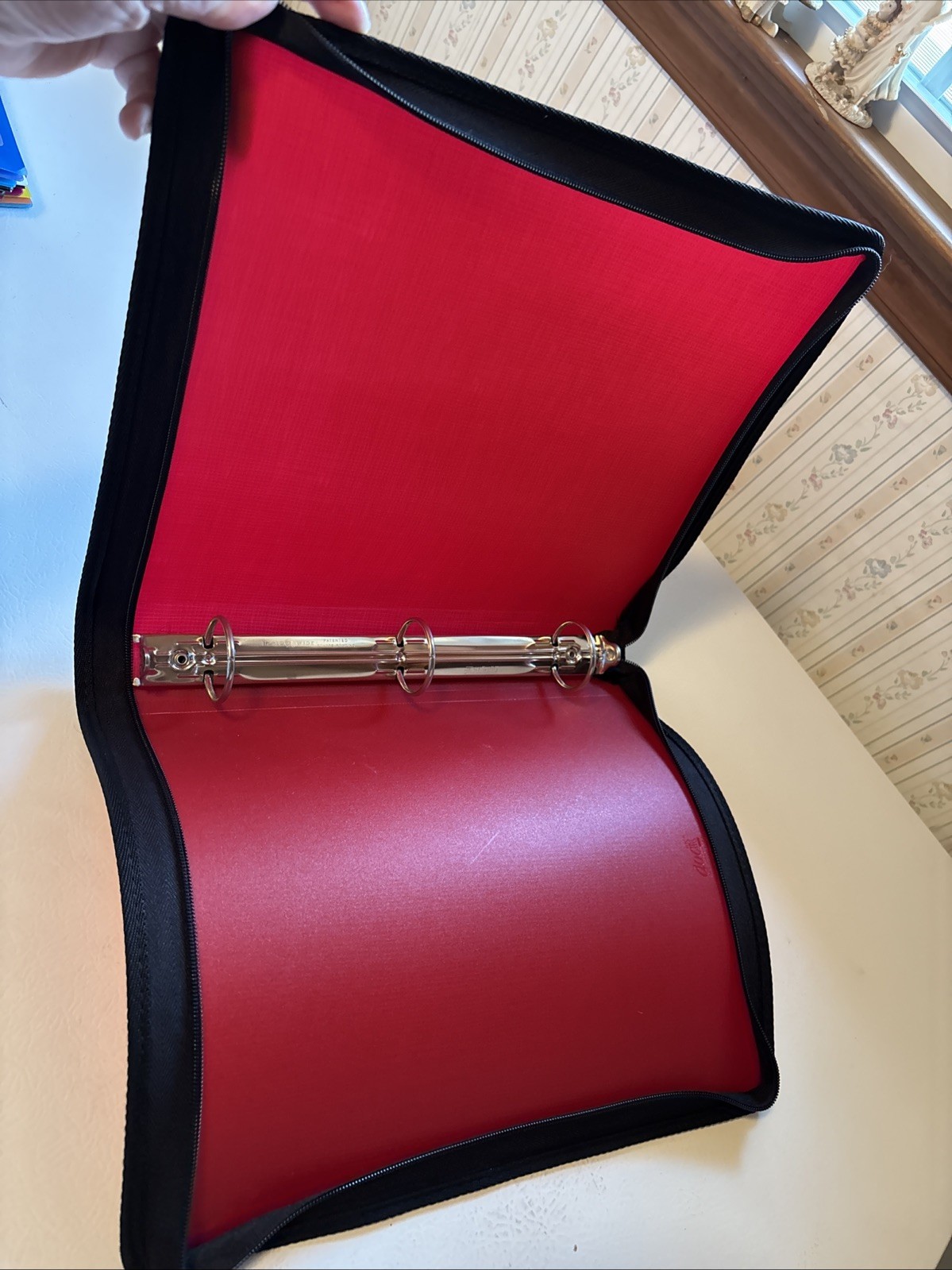 3-Ring Day Binder Red Canvas Zip 13” X 11”. SF