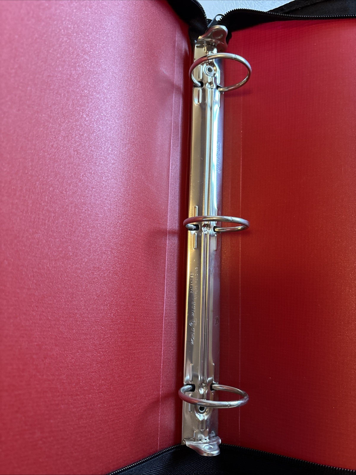 3-Ring Day Binder Red Canvas Zip 13” X 11”. SF
