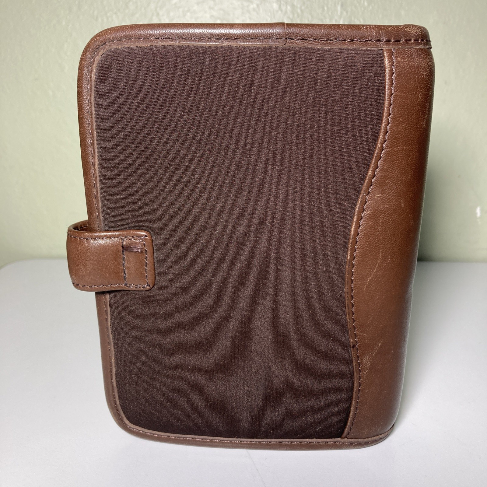 Vintage FranklinCovey Compact Planner Binder Brown Microfiber Nappa Trim Korea