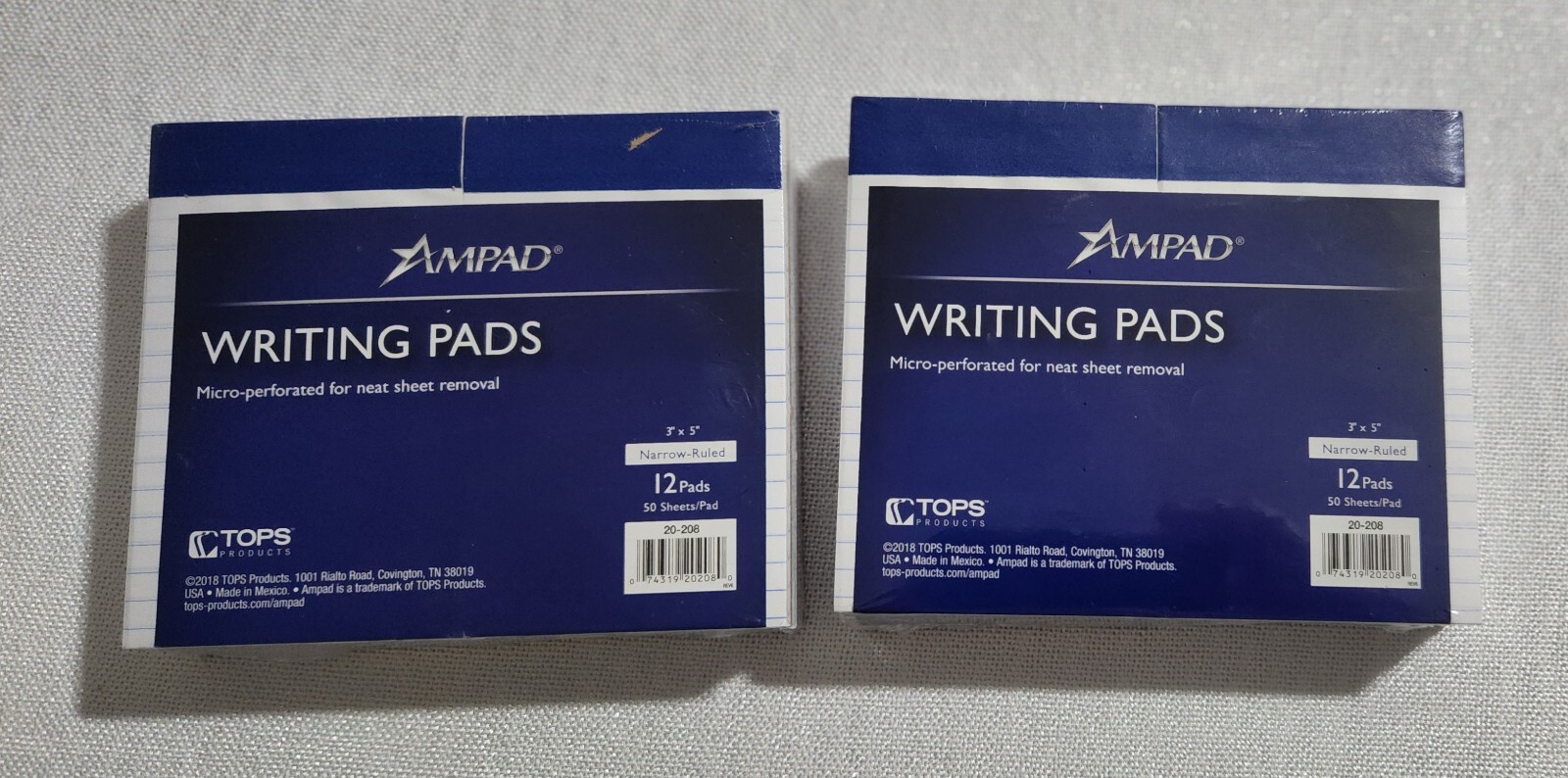 24 mini Writing memo note Pads Ampad tops Evidence 3×5 Narrow ruled Perforated