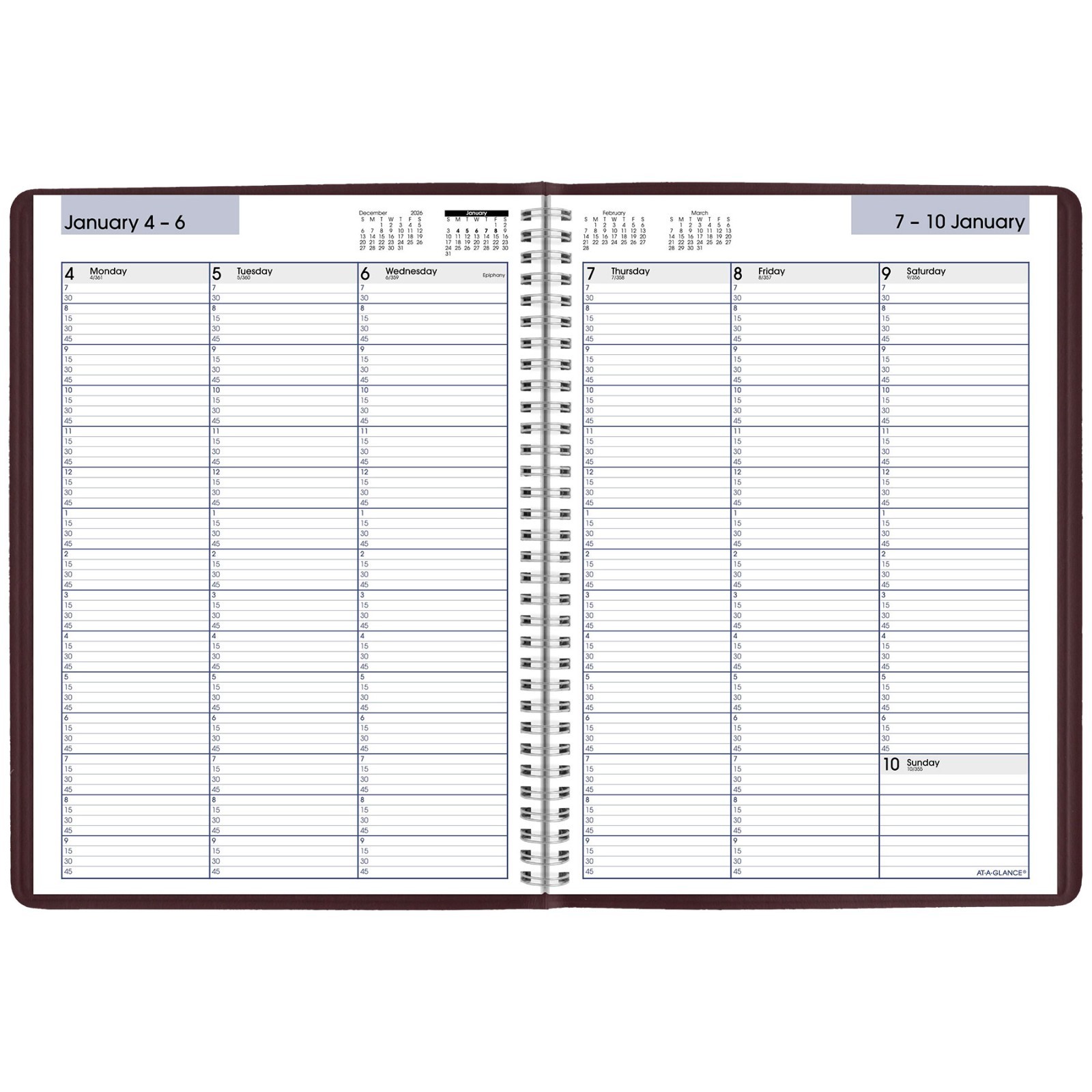 2026 At-A-Glance DayMinder G520-14 Weekly Appointment Book, 8 x 11″, Burgundy