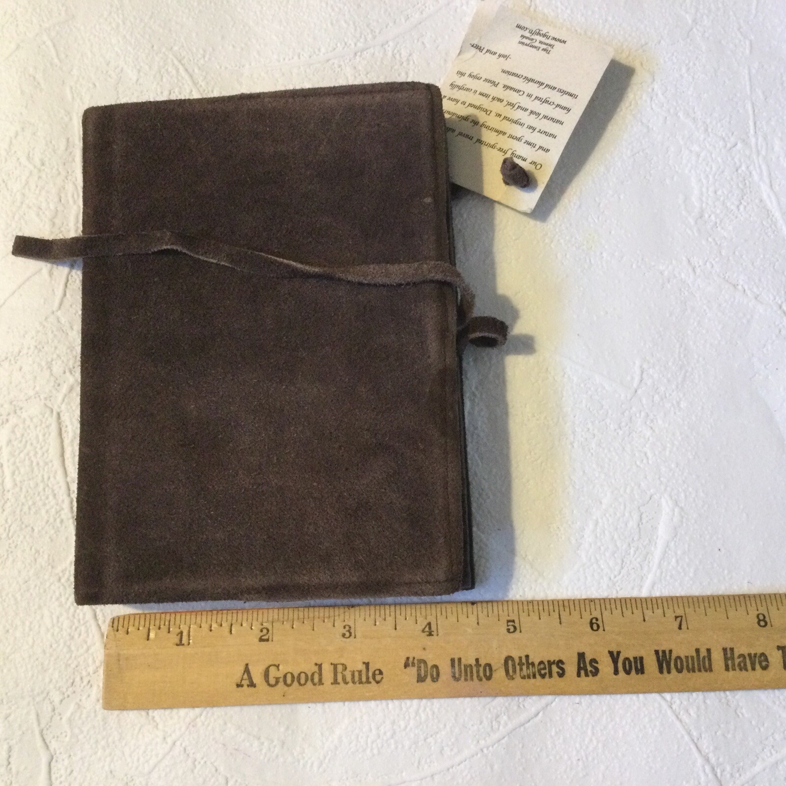 Leather / Suede Journal Handmade Travel Notebook – Brown Sz 6 x 4” – Made Canada