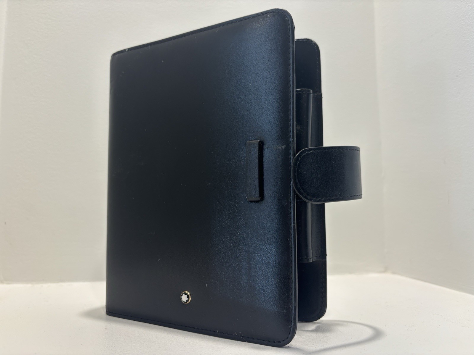 MONT BLANC Ring Bound Planner Organizer Agenda Black Genuine Leather Germany