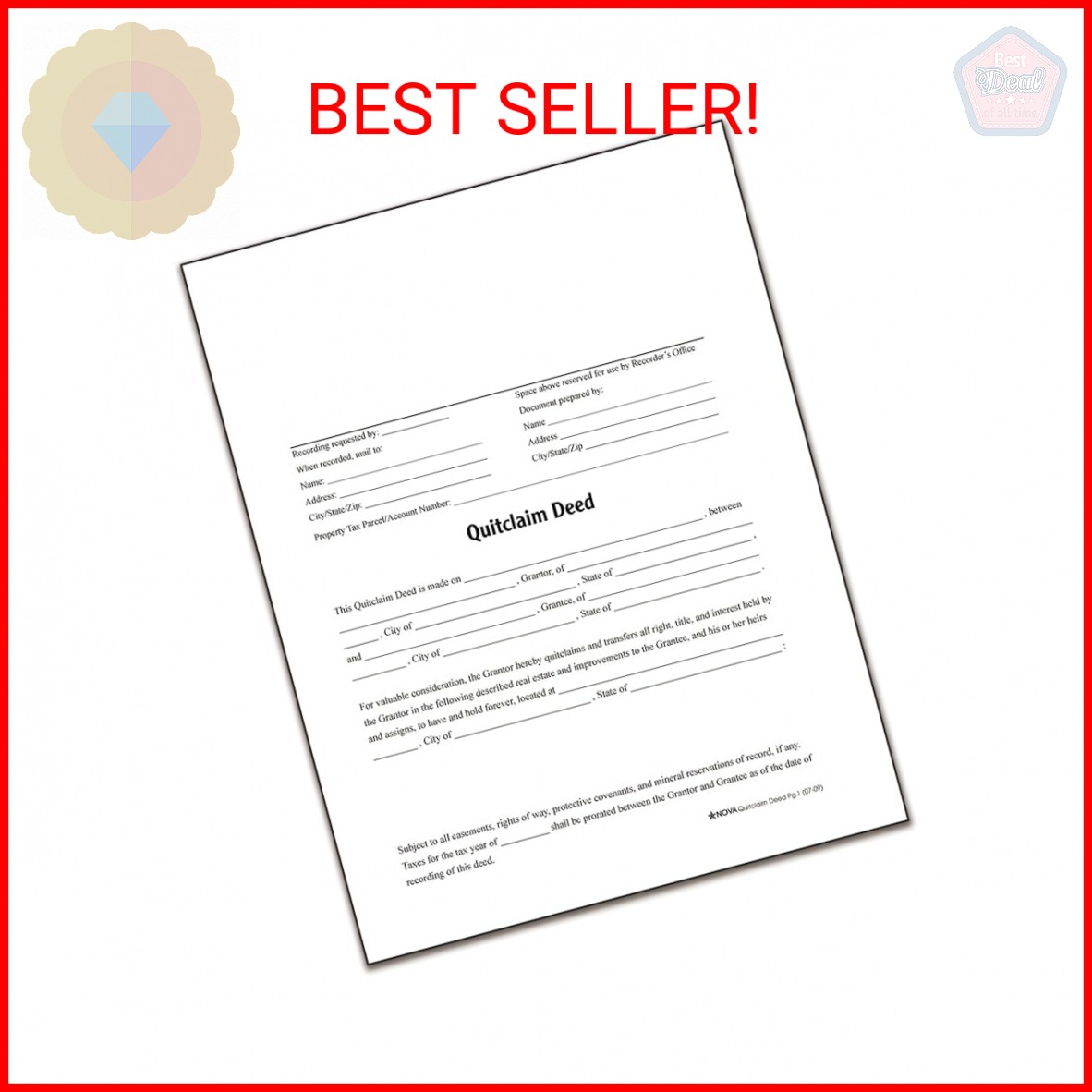 Adams Quitclaim Deed, Forms and Instructions (LF298) , White
