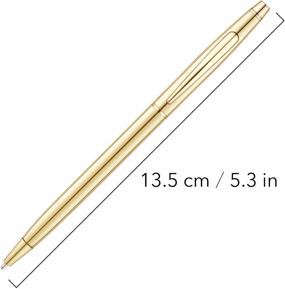 6 Pack Slim Gold Ballpoint Pens Black Ink 1 Mm – Black Ink, Nice Gift for Busine
