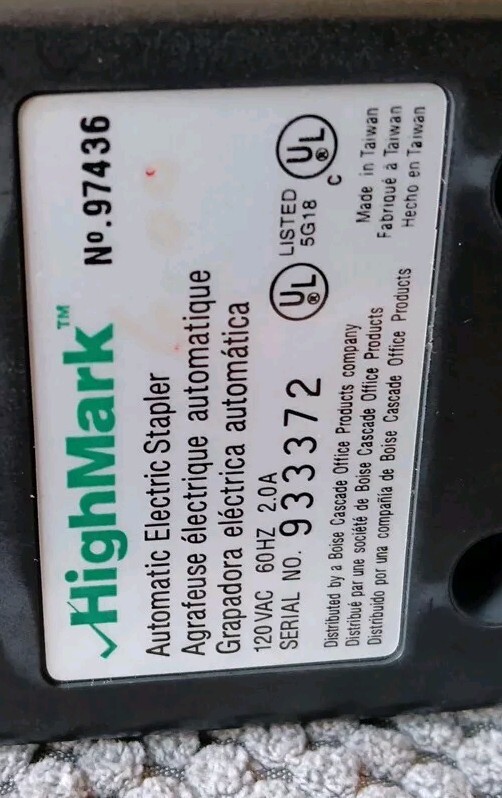 HighMark 97436 Automatic Electric Stapler Tested Working