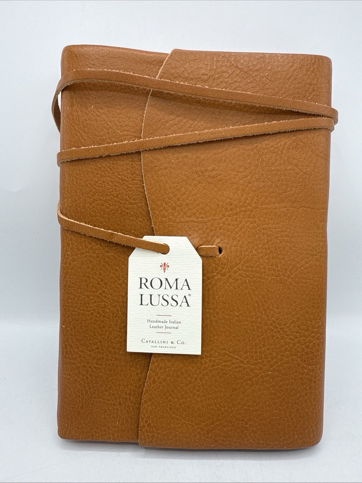 Cavallini & Co. Saddle Tan Leather Roma Lussa Journal, 6″ x 8″