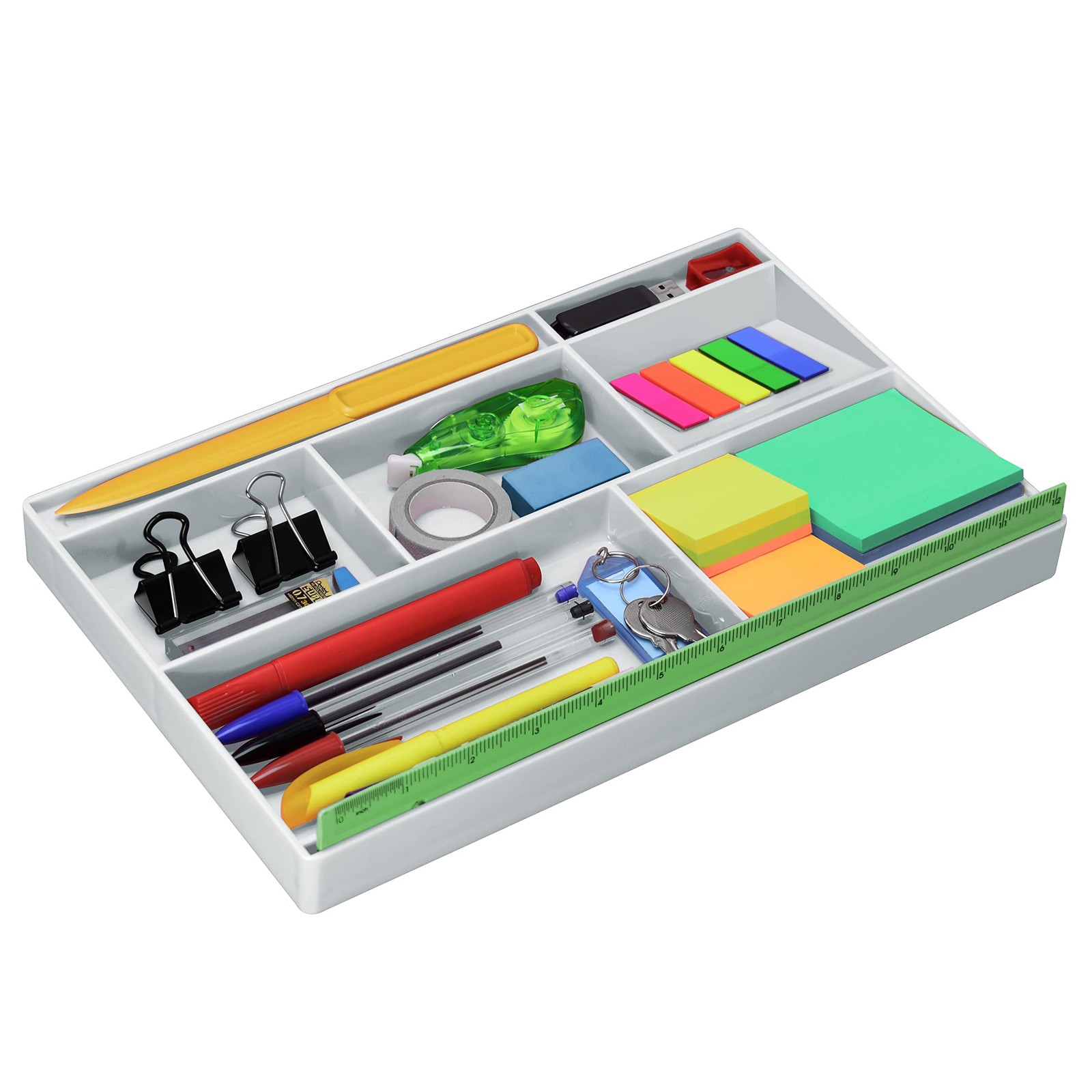 Desk Drawer Organizer Tray with 8 compartments Bin Multi-Purpose for Desk Sup…