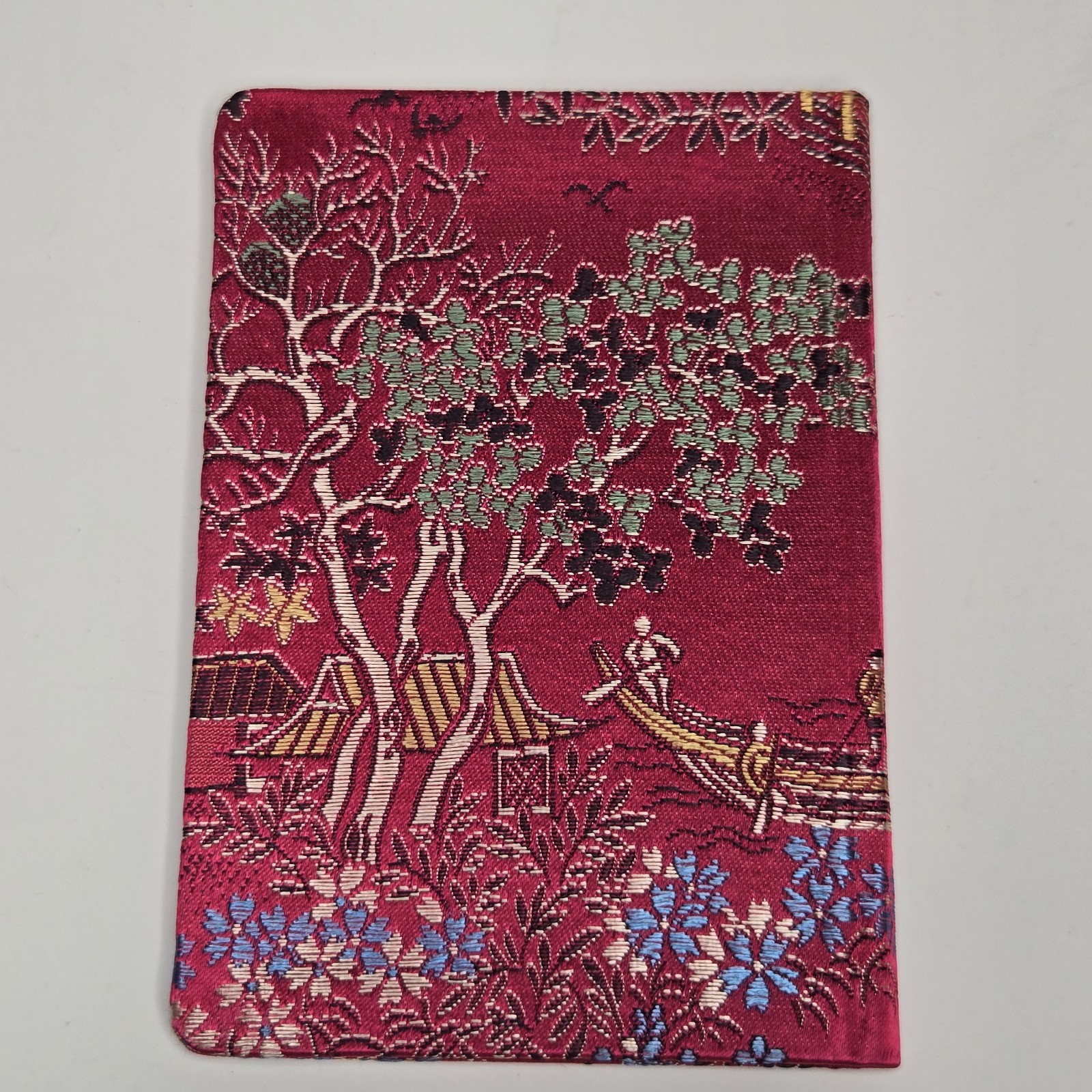 Shanghai, China Embroidered 176 Address Book – Red Silk Brocade Cover – VTG NOS