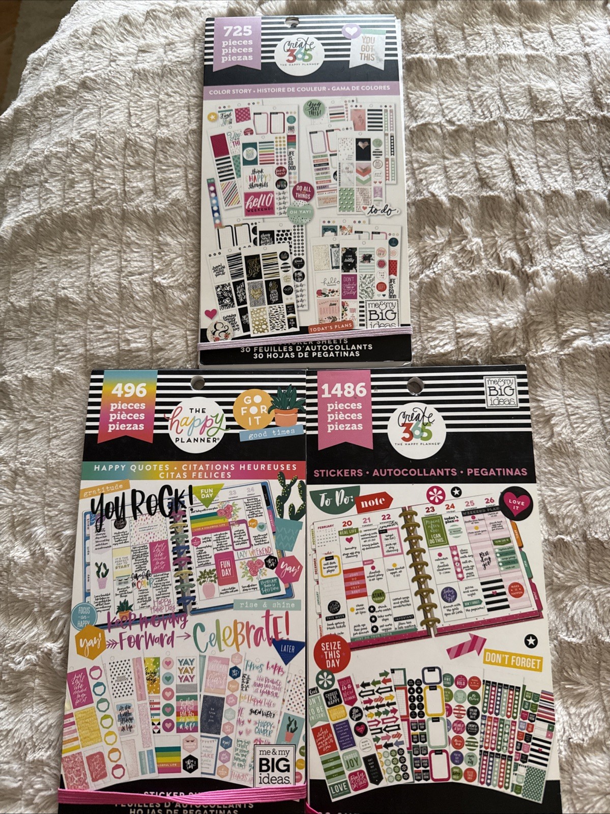 The Happy Planner Sticker Books LOT OF 3 Some Missing a Few Stickers
