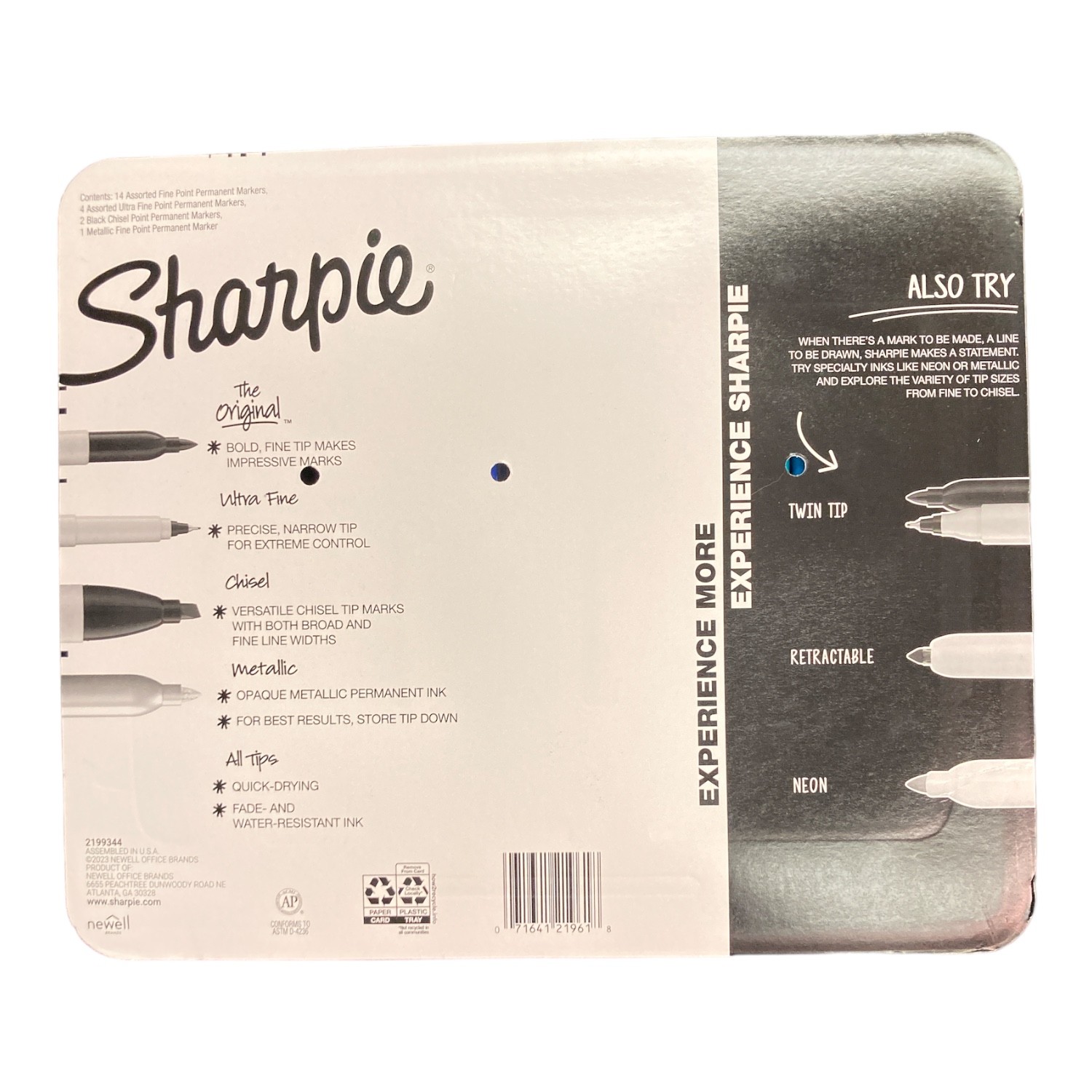 Sharpie Permanent Markers Assorted Colors & Tips, 21 Pack (Fine, Ultra, Chisel)
