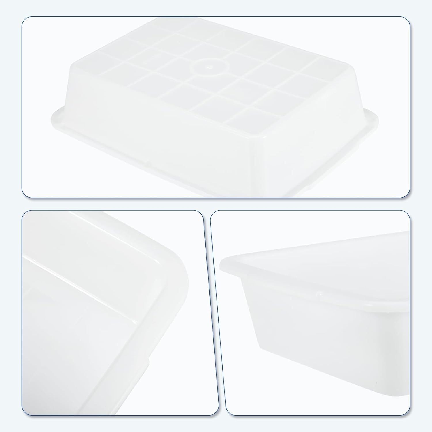 3PCS Lab Containment Tray Polypropylene Multi-Purpose Plastic Trays Lab Storage