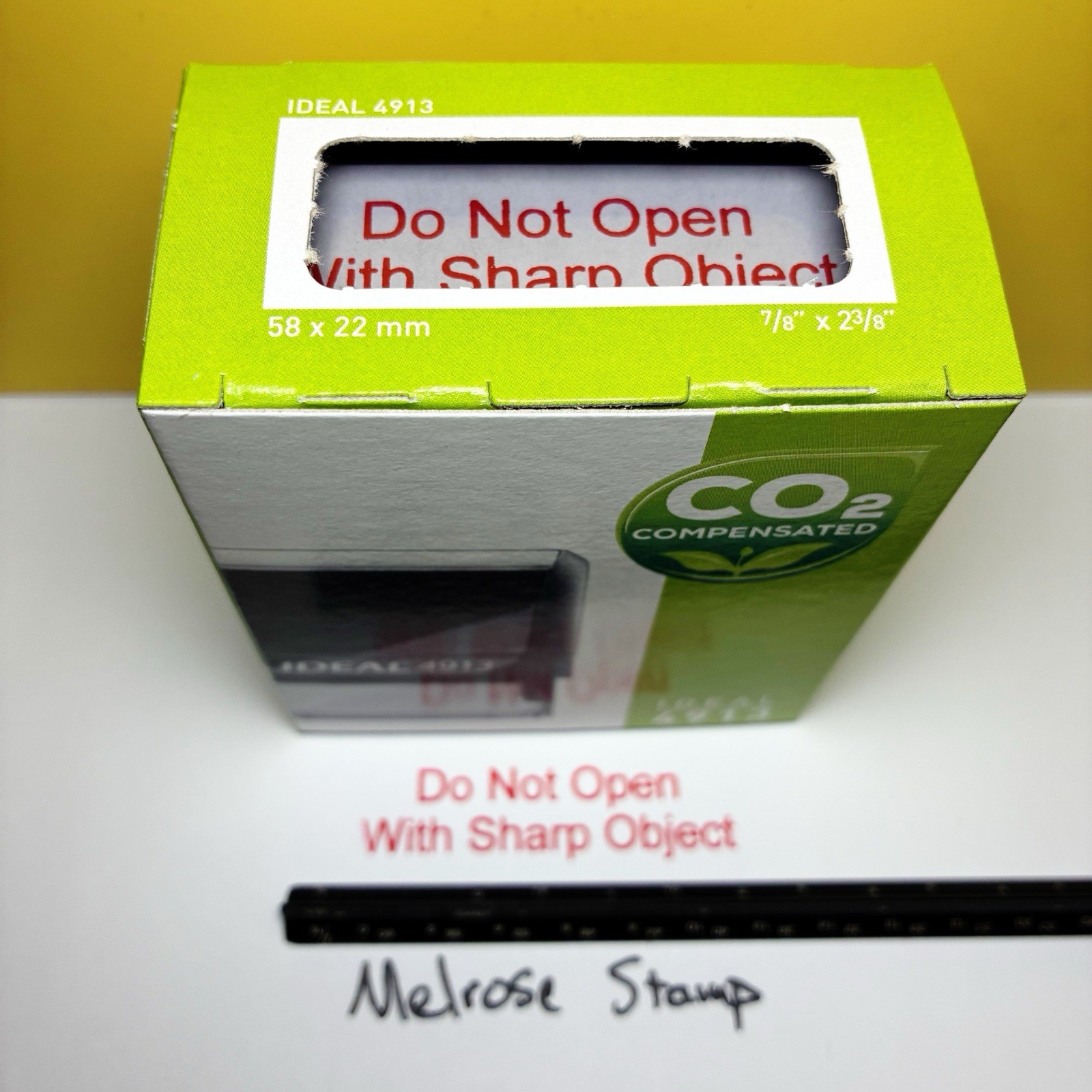 Do Not Open With Sharp Object Rubber Stamp Red Ink Self Inking Ideal 4913