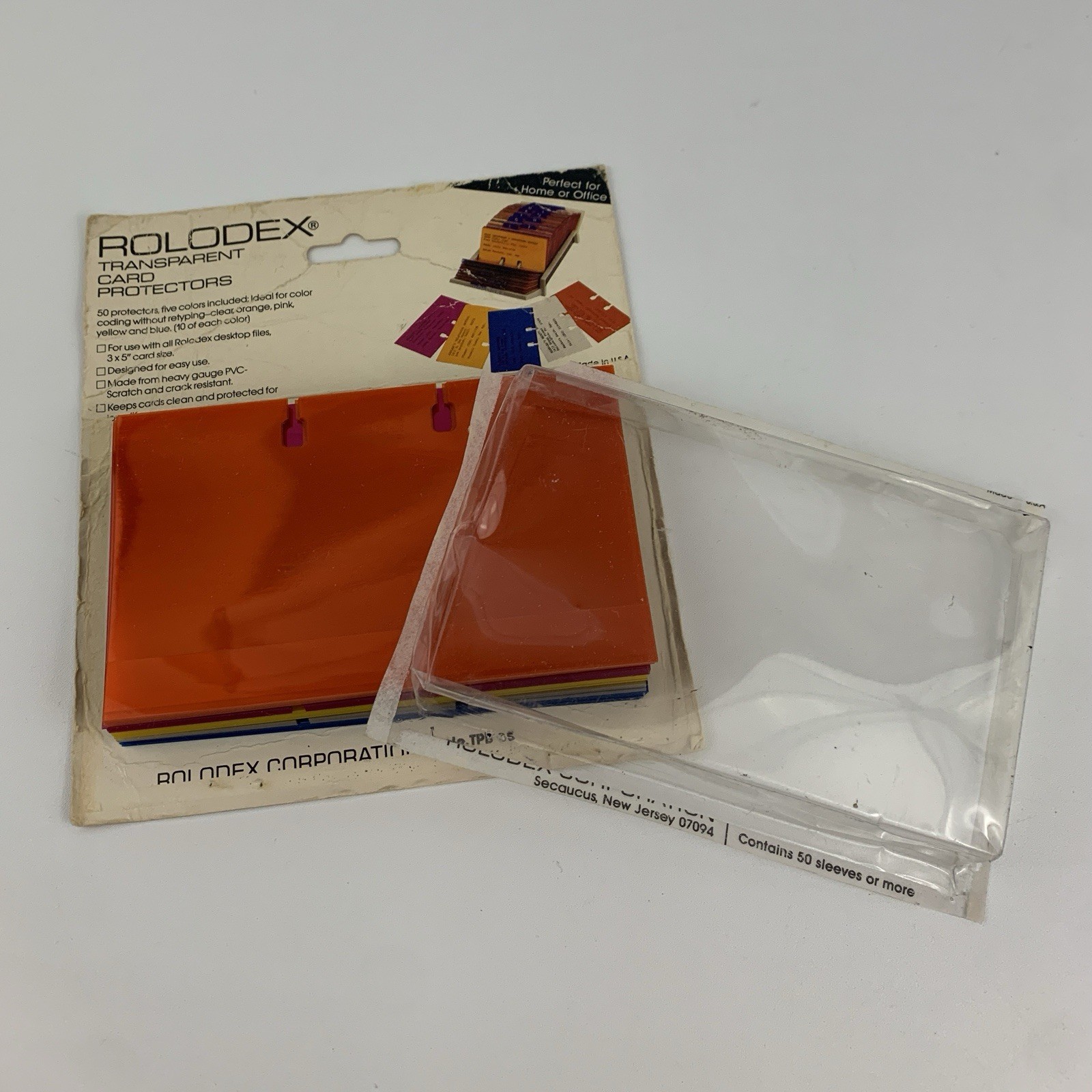 Rolodex Transparent Color Card Protectors Qty 49 USA TPB-35