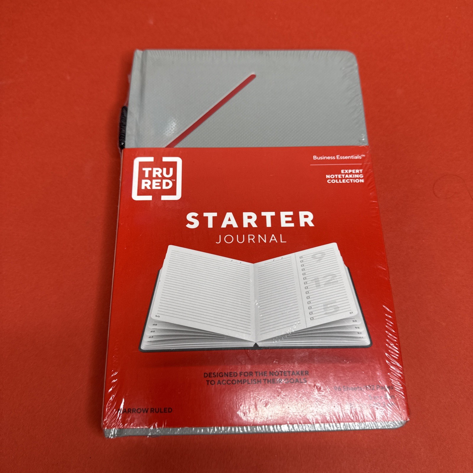 New Tru Red Large Starter Journal, Narrow Rule, Gray Cover, 8 X 10, 192 Pgs