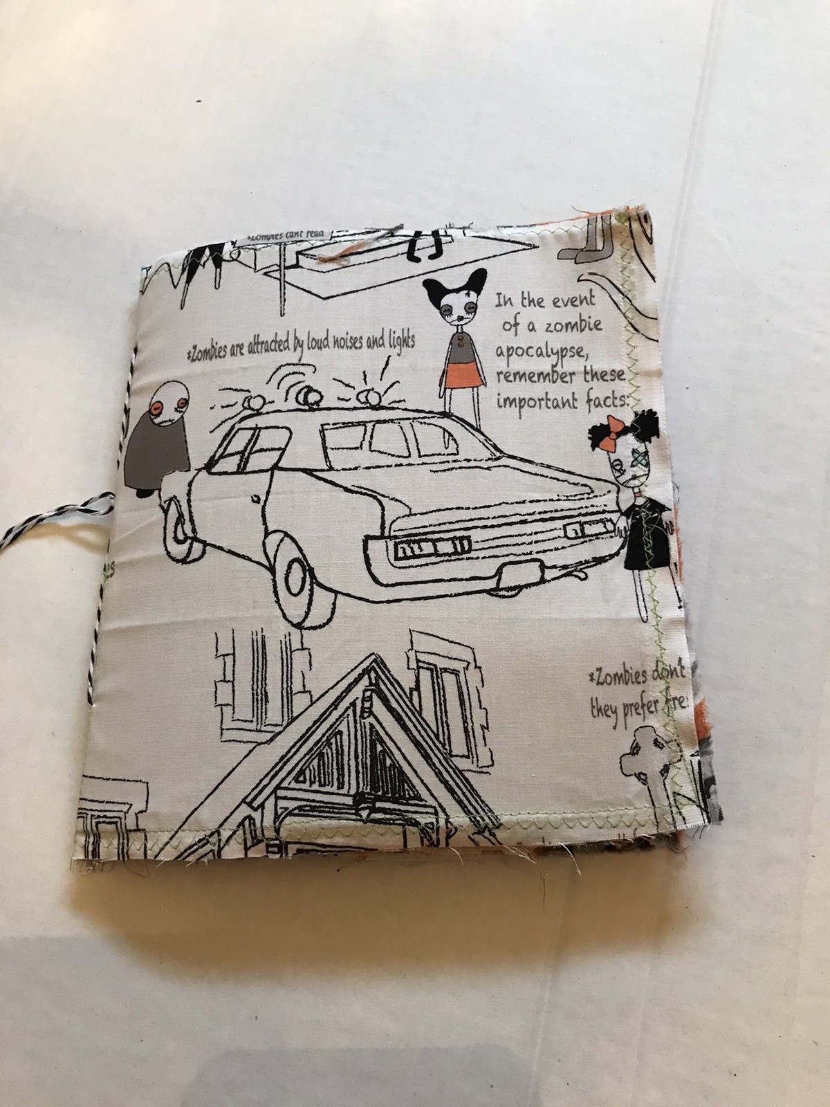 Zombies Fabric Single Signature 30 Page Junk Journal Pockets Ephemera