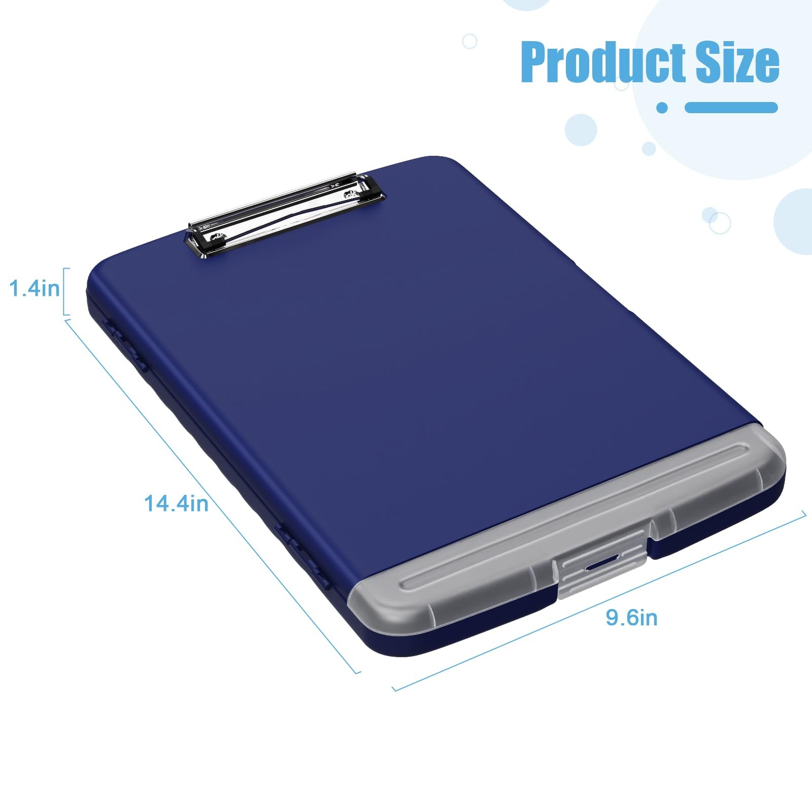 Hongri Clipboard with Storage Pen Holder, Folder Nursing Clip Navy Blue