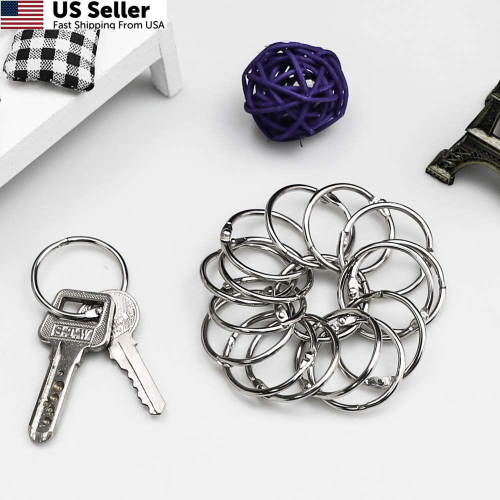 Binder Rings 1 Inch 100 pcs-Sturdy Book Rings-Loose Leaf Ring Silver
