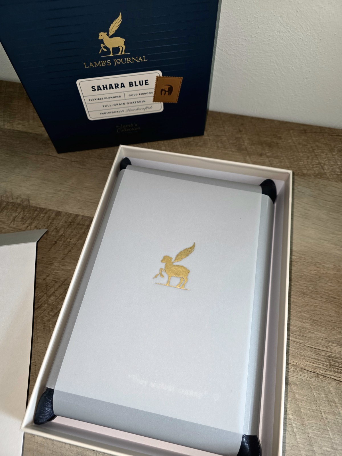 Humble Lamb Lamb’s Journal Sahara Blue Full-Grain Goatskin Leather, Illustrated