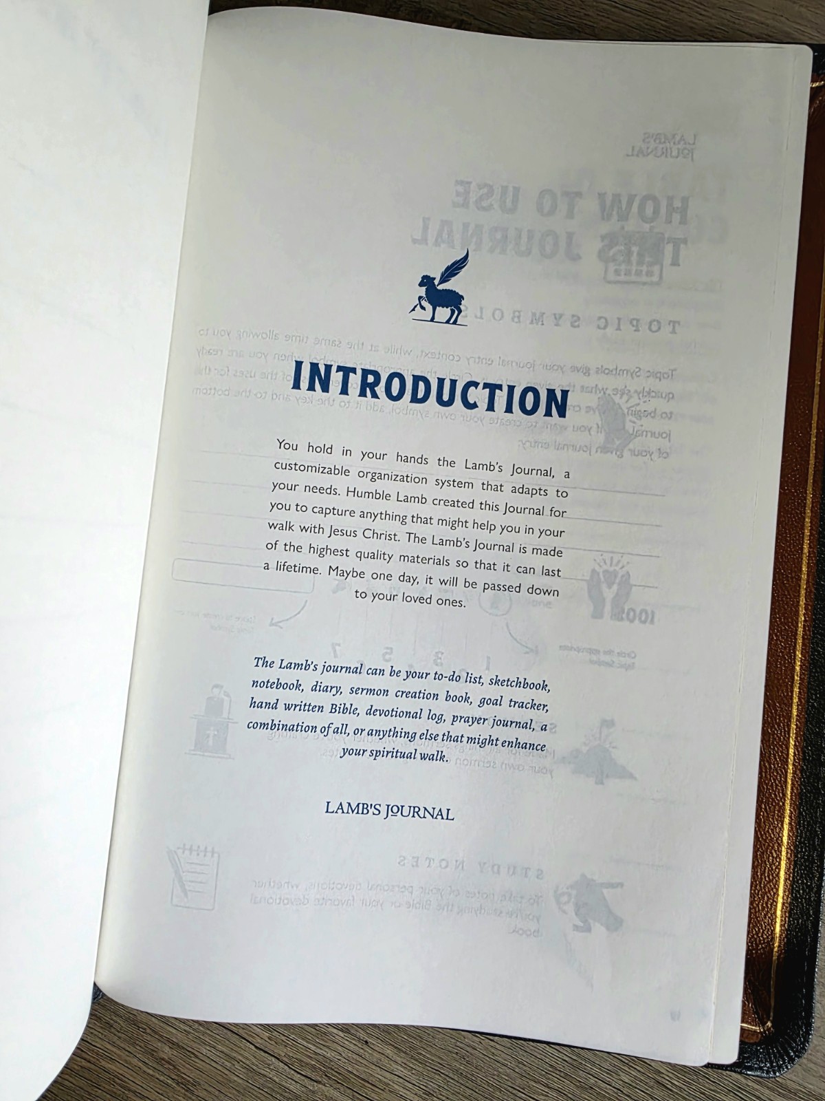 Humble Lamb Lamb’s Journal Sahara Blue Full-Grain Goatskin Leather, Illustrated