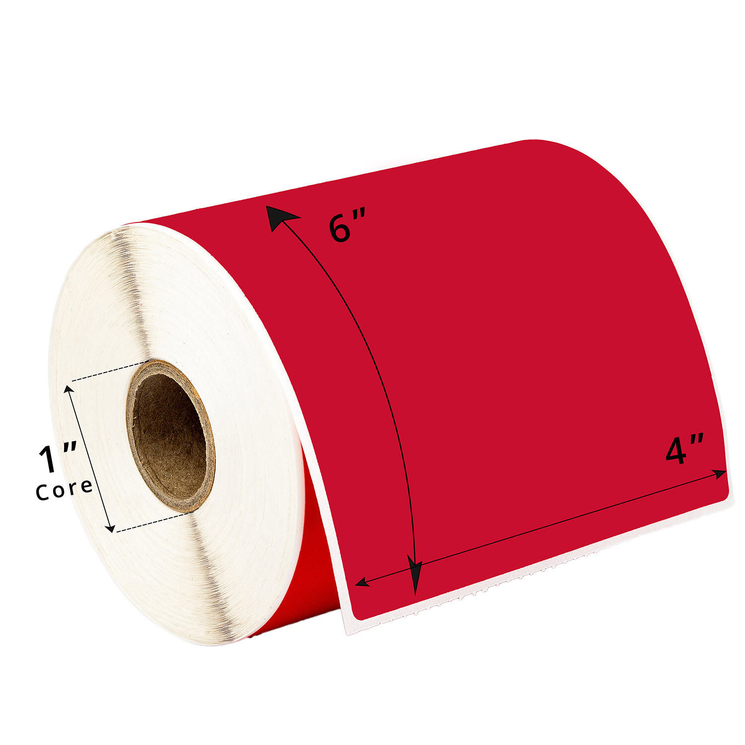 ZEBRA 4×6 COLOR (4″ x 6″) RED Direct Thermal Labels – 1″ Core – (19) Rolls / 250