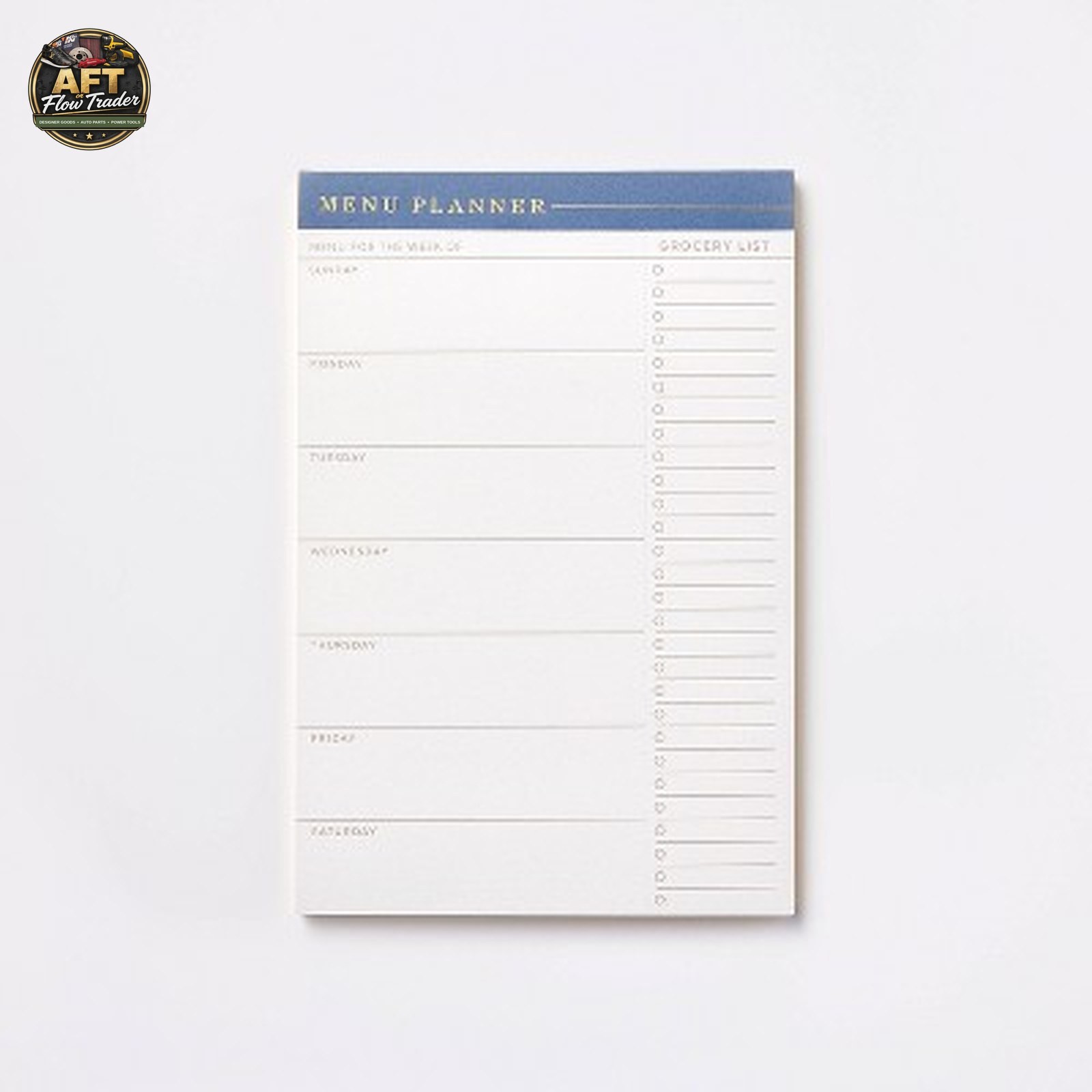 Threshold Weekly Menu Planner – 52 Pages, Blue Top, Soft Cover