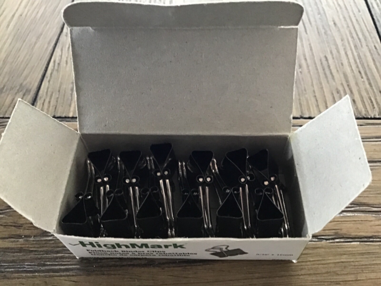 HighMark Foldback Binder Clips 9/16” – 1 Box of 12 Clips