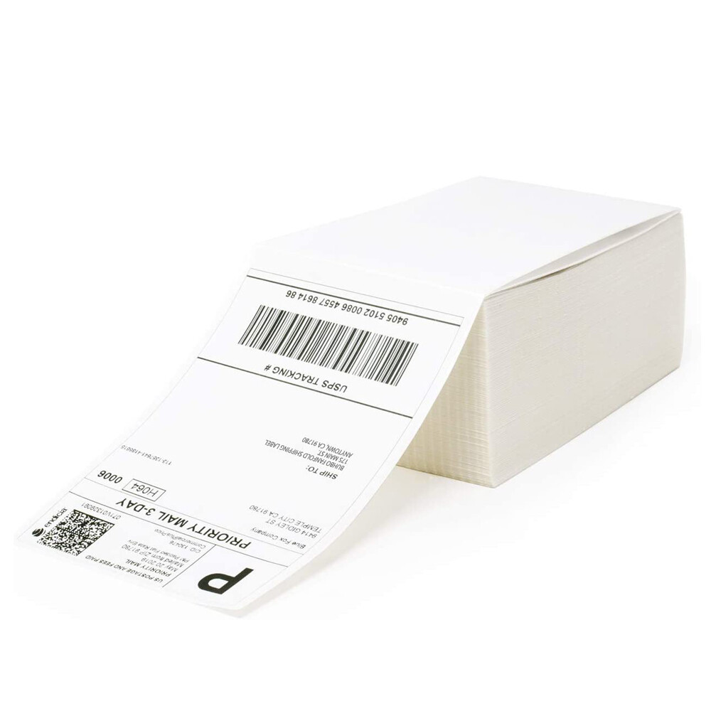 500 4″ x 6″ Fanfold Direct Thermal Shipping Labels for Zebra and Rollo Printers