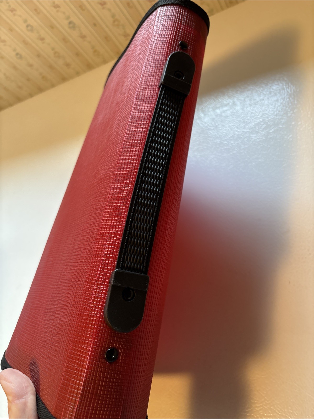 3-Ring Day Binder Red Canvas Zip 13” X 11”. SF