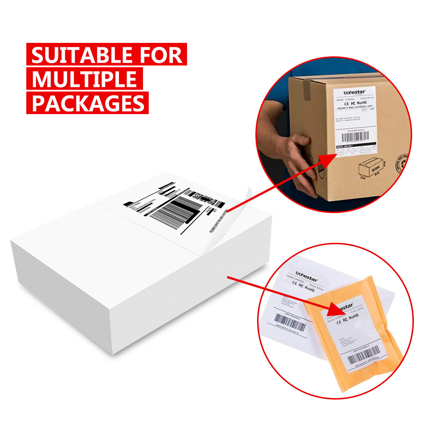 220-11000 Shipping Labels 8.5″x5.5″ Half Sheets Blank Self Adhesive 2 Per Sheet