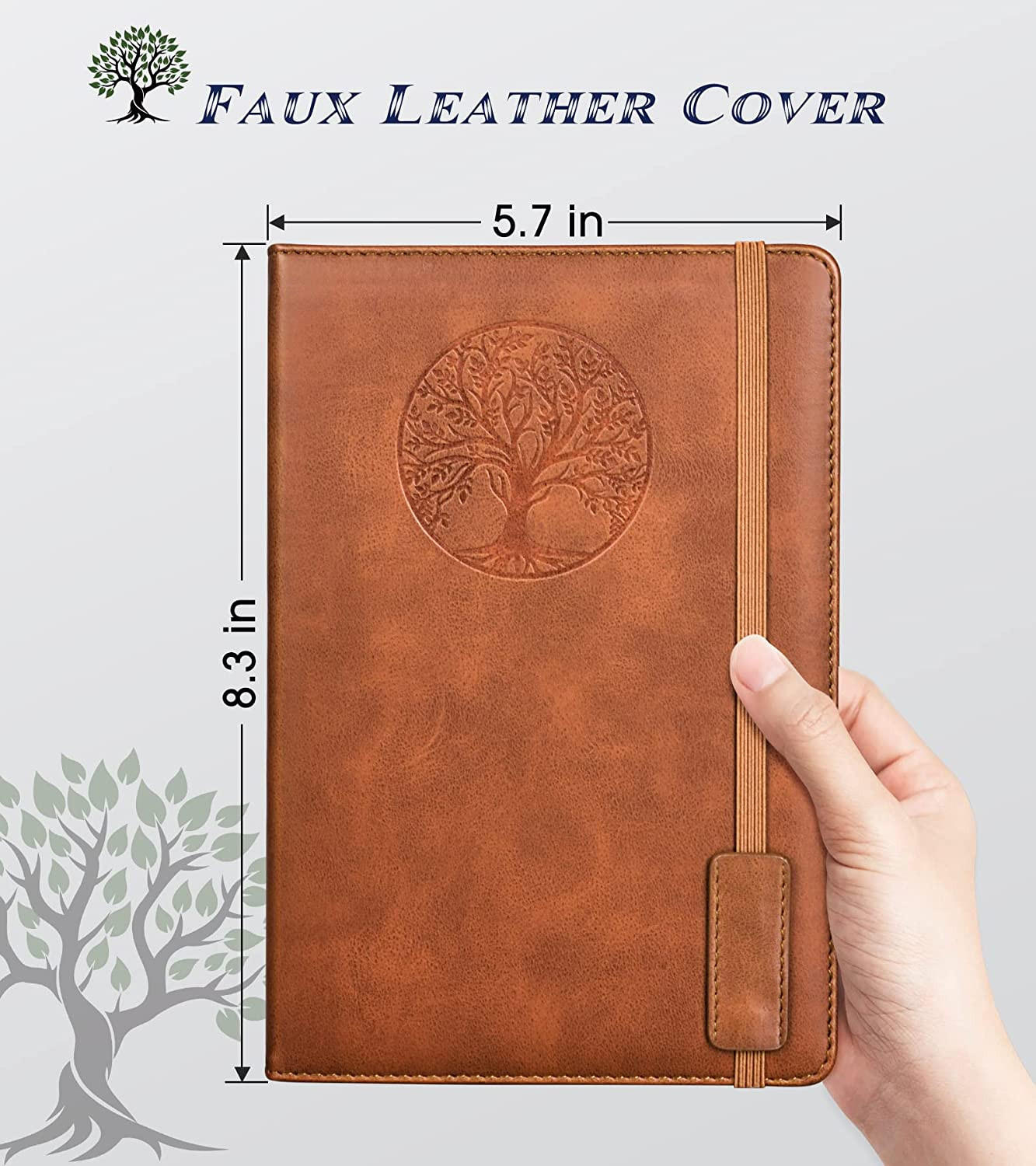Lined Journal Notebook for Women Men,256 Pages A5 Hardcover Leather Journals for