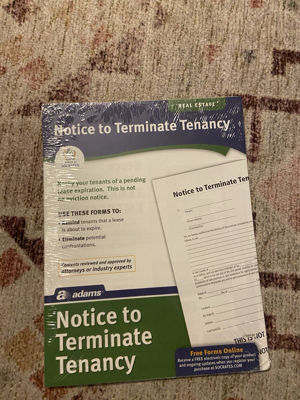 Adams LF285 Notice to Terminate Tenancy Real Estate Forms 3pk