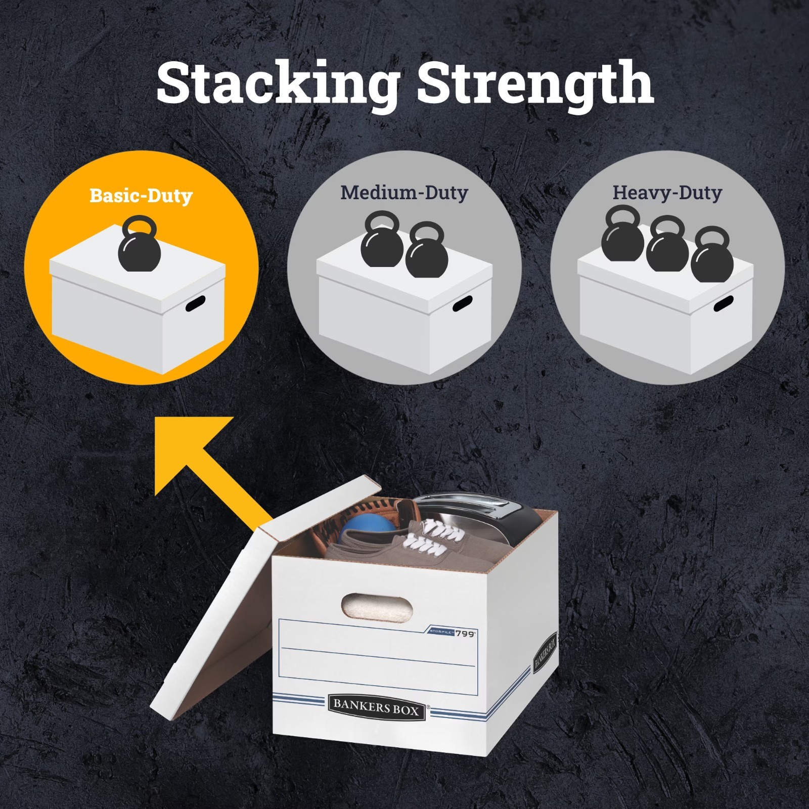 Bankers Box Basic Duty Letter Legal File Storage Boxes with Lids 10 Pack