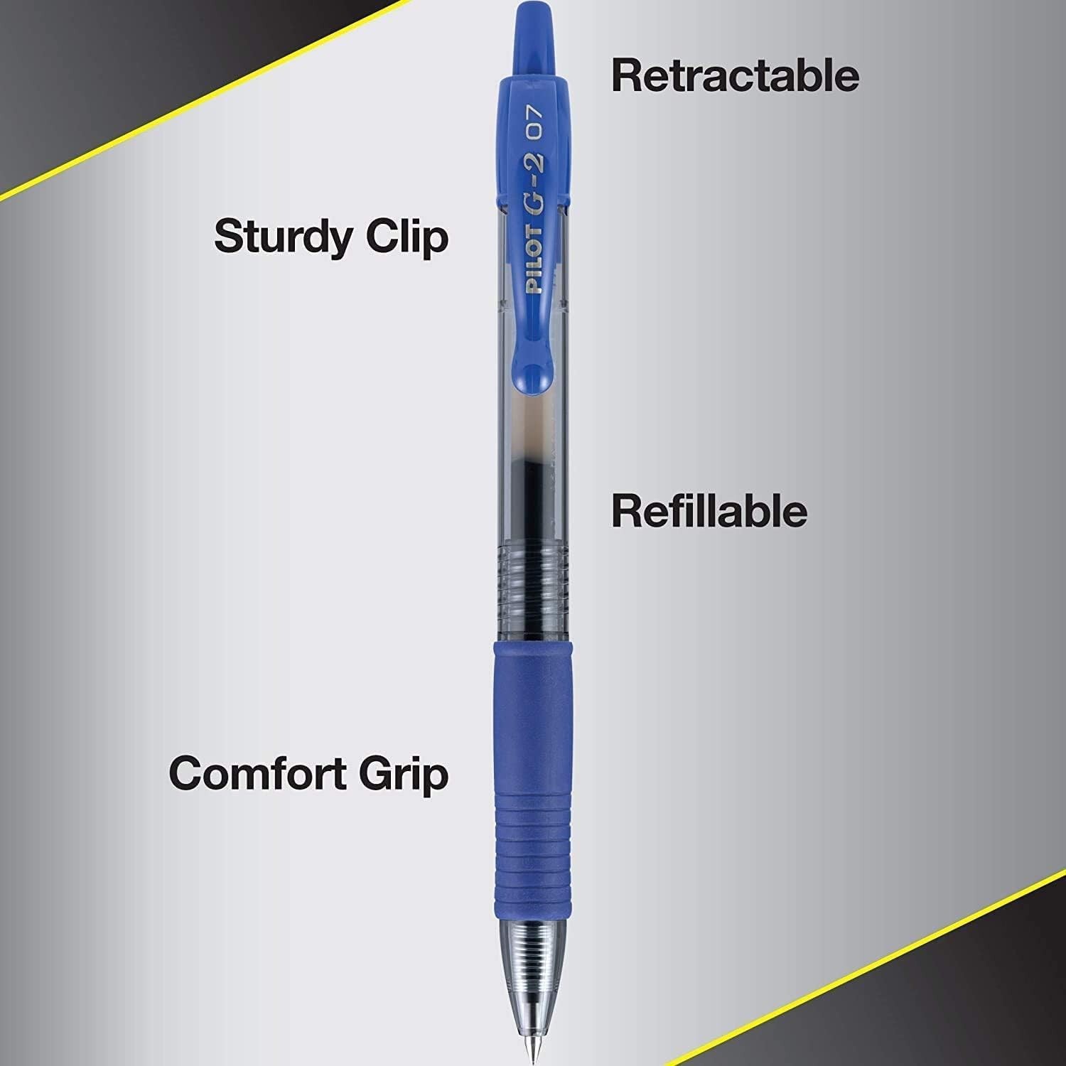G2 Refillable Gel Roller Pens, Fine Point .7mm, Pack of 12 – Blue Ink