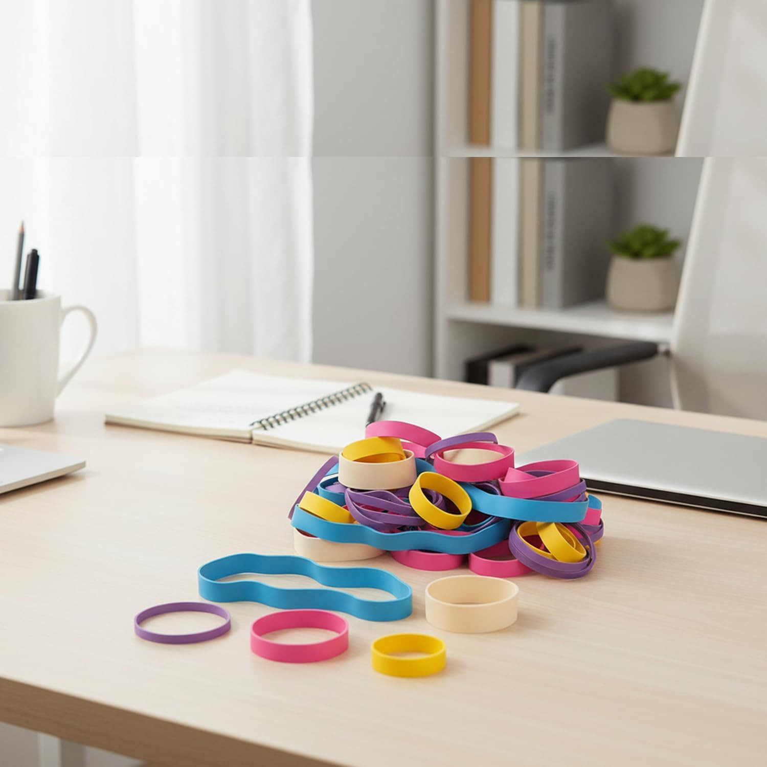 65Pcs Rubber Bands Assorted Sizes Colors 6 Sizes #82#84 Size94 Size64 Size107 Mi